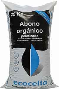 Abono orgánico peletizado Ecocelta 25Kg. Imagen de Amazon.