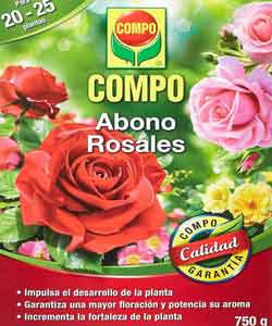 Abono mineral Compo para Rosales. Fotografía de Amazon.