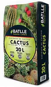 Sustrato específico para cactus y plantas crasas Batlle, 20L. Imagen de Amazon.