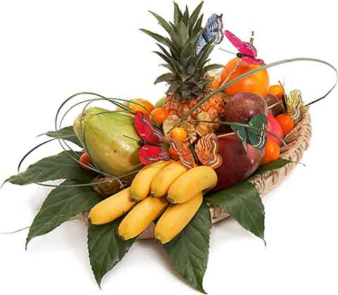 Comprar una cesta de fruta fresca para regalar en Amazon.